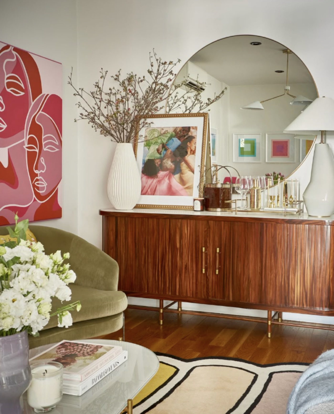 Living room interior design with custom furniture and styling by Florida designer Interiors by Toledo